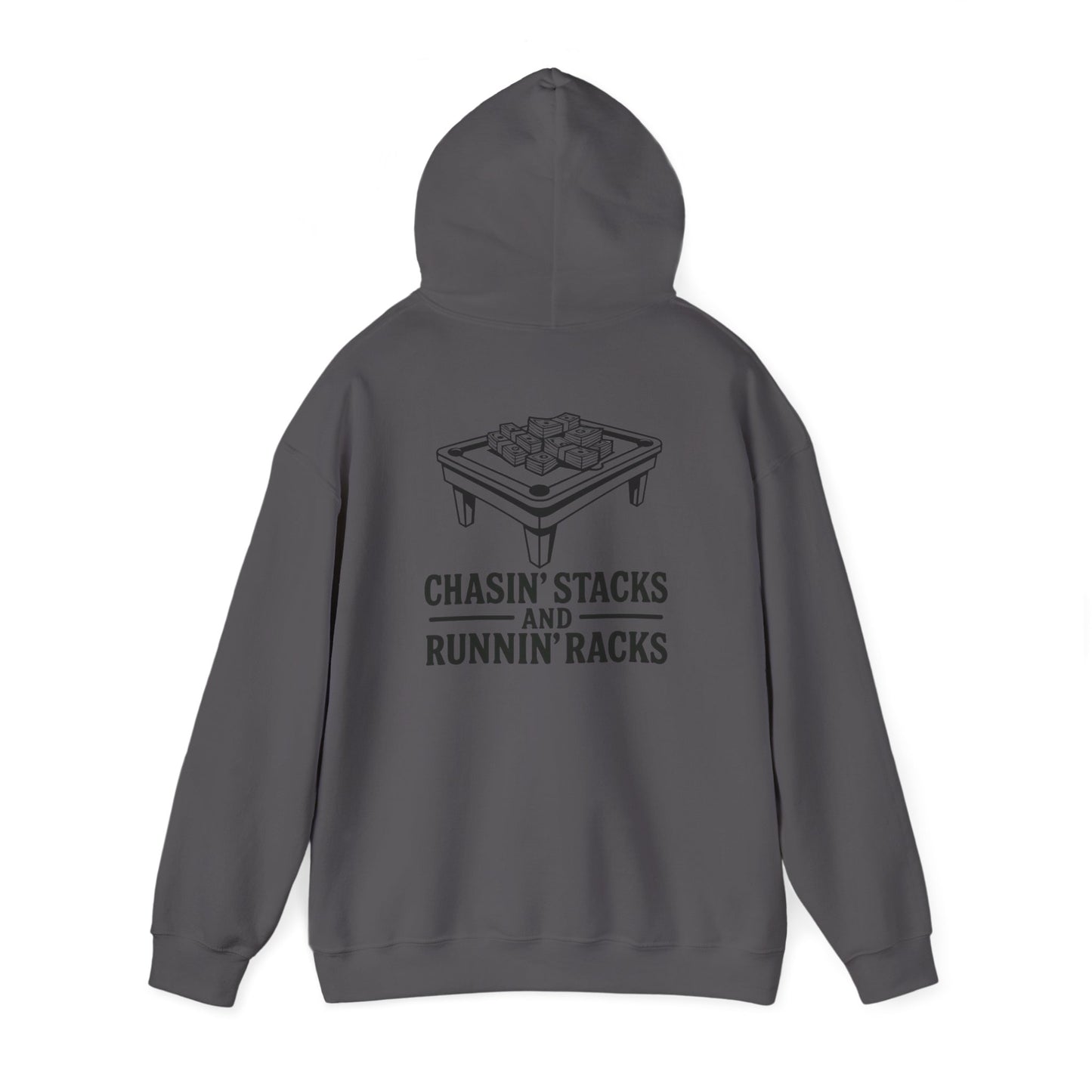 Chasin' Stacks Hoodie, Perfect Gift for Billiards Lovers, Casual Wear, Game Night Attire, Unisex Heavy Blend Sweatshirt