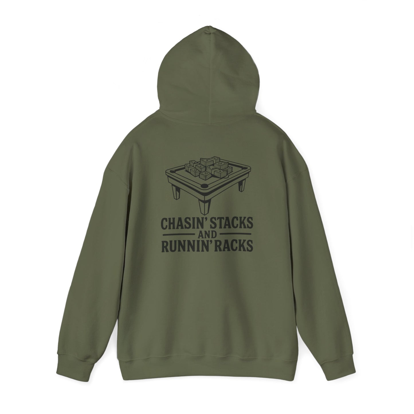 Chasin' Stacks Hoodie, Perfect Gift for Billiards Lovers, Casual Wear, Game Night Attire, Unisex Heavy Blend Sweatshirt