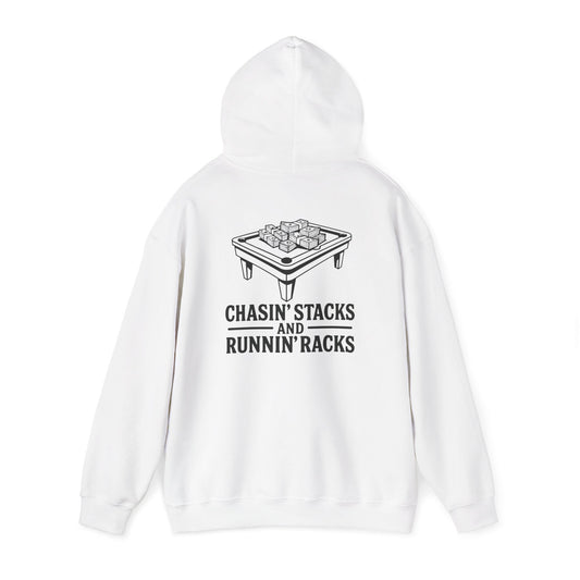 Chasin' Stacks Hoodie, Perfect Gift for Billiards Lovers, Casual Wear, Game Night Attire, Unisex Heavy Blend Sweatshirt