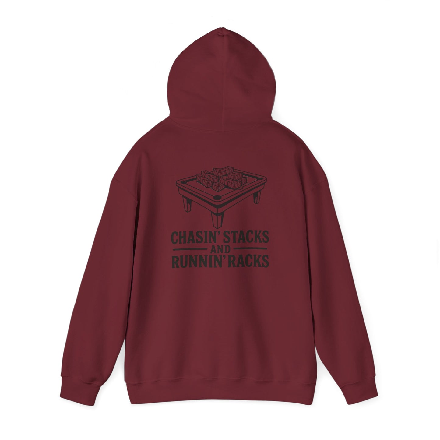 Chasin' Stacks Hoodie, Perfect Gift for Billiards Lovers, Casual Wear, Game Night Attire, Unisex Heavy Blend Sweatshirt