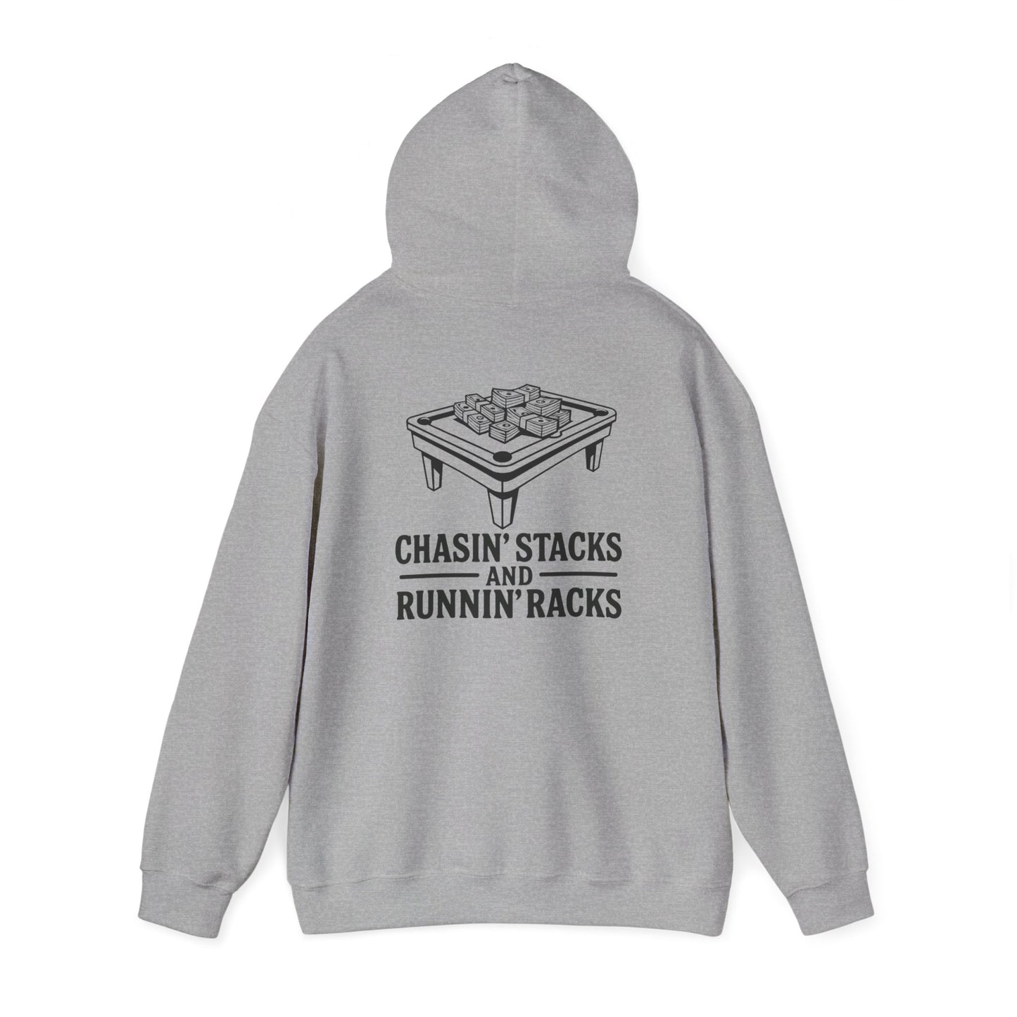Chasin' Stacks Hoodie, Perfect Gift for Billiards Lovers, Casual Wear, Game Night Attire, Unisex Heavy Blend Sweatshirt