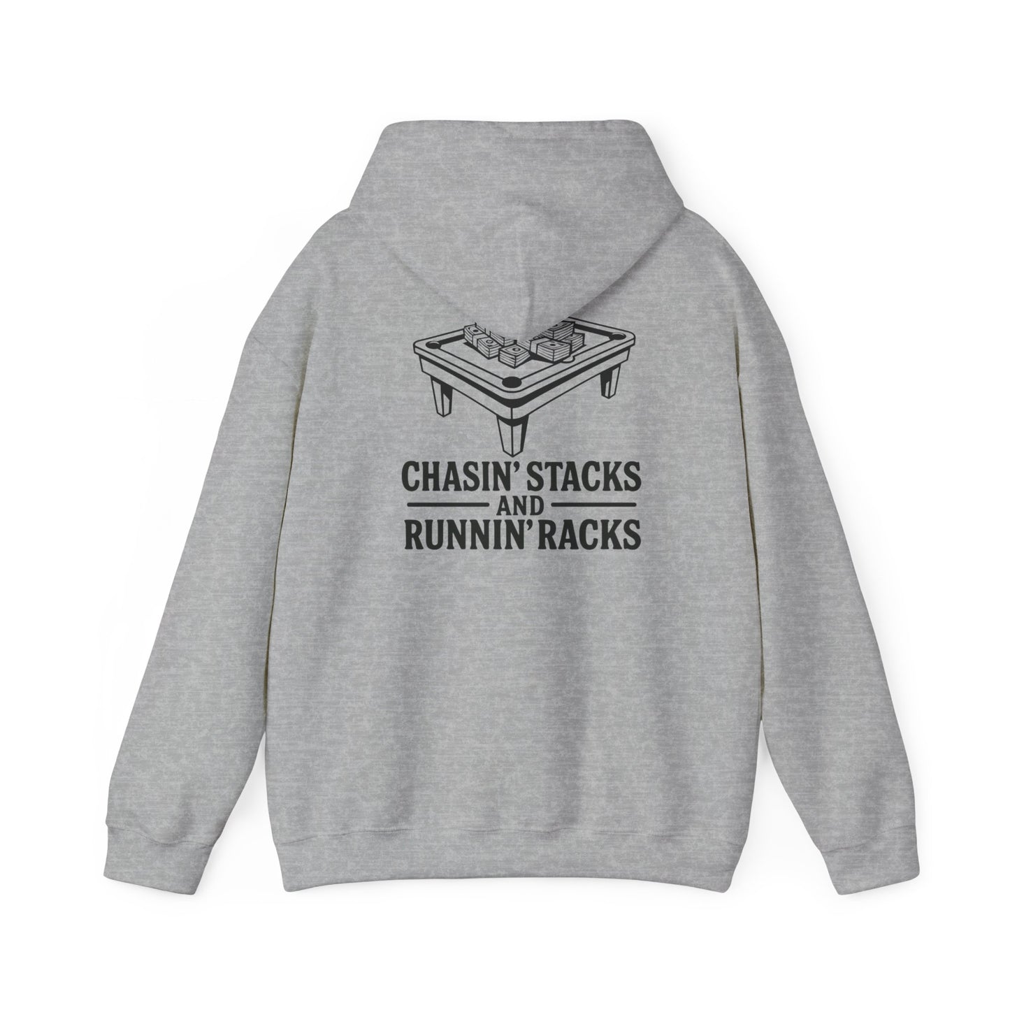 Chasin' Stacks Hoodie, Perfect Gift for Billiards Lovers, Casual Wear, Game Night Attire, Unisex Heavy Blend Sweatshirt