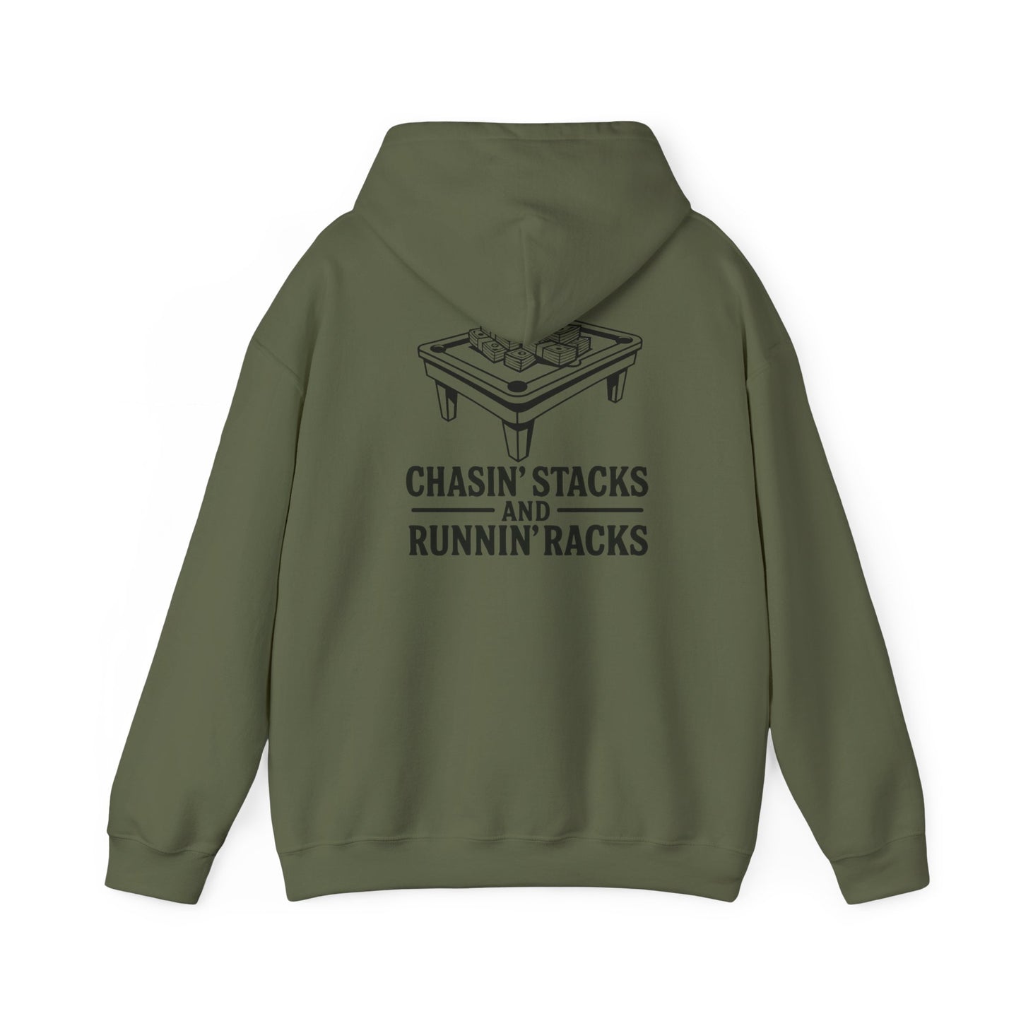 Chasin' Stacks Hoodie, Perfect Gift for Billiards Lovers, Casual Wear, Game Night Attire, Unisex Heavy Blend Sweatshirt