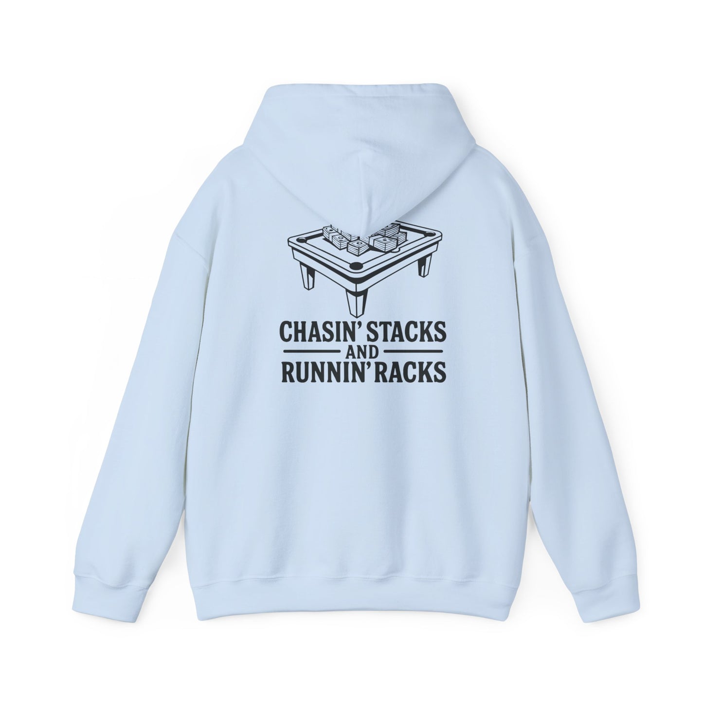 Chasin' Stacks Hoodie, Perfect Gift for Billiards Lovers, Casual Wear, Game Night Attire, Unisex Heavy Blend Sweatshirt