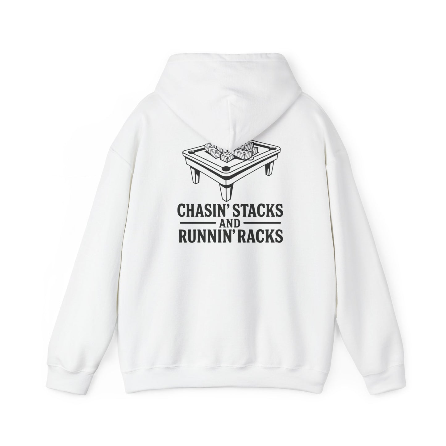 Chasin' Stacks  Hoodie, Perfect Gift for Billiards Lovers, Casual Wear, Game Night Attire, Unisex Heavy Blend Sweatshirt