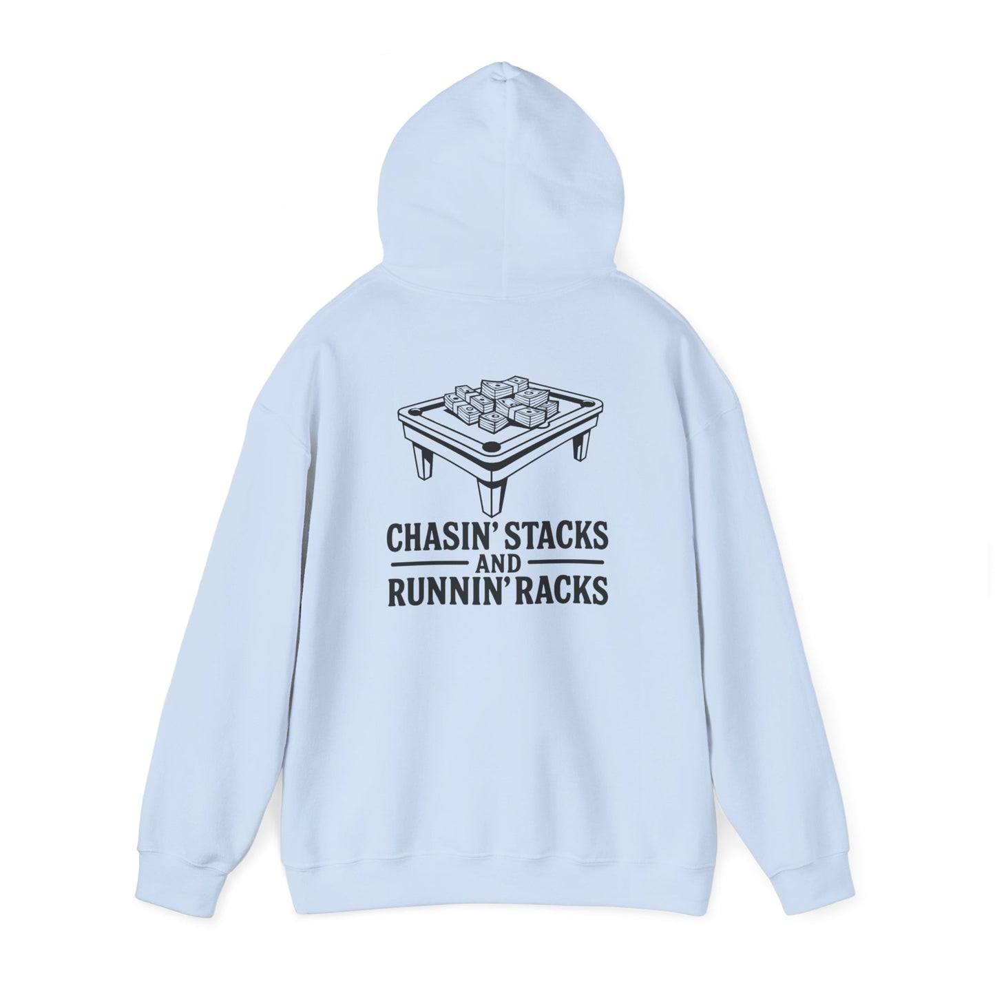 Chasin' Stacks  Hoodie, Perfect Gift for Billiards Lovers, Casual Wear, Game Night Attire, Unisex Heavy Blend Sweatshirt